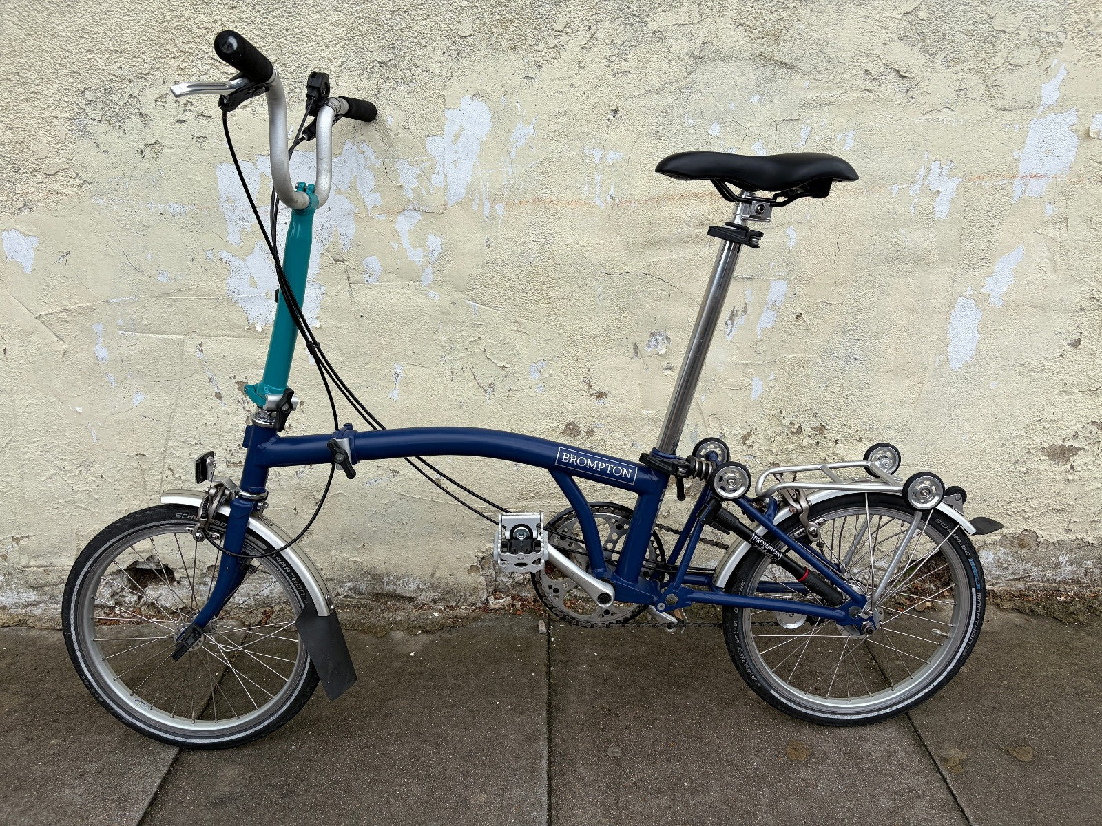 Brompton M3L folding bike 3 speed in two-tone blue