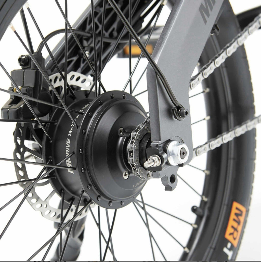 MiRiDER 20 20in Foldable  Bike, Disc Brakes, 250W Rear Hub, Grey