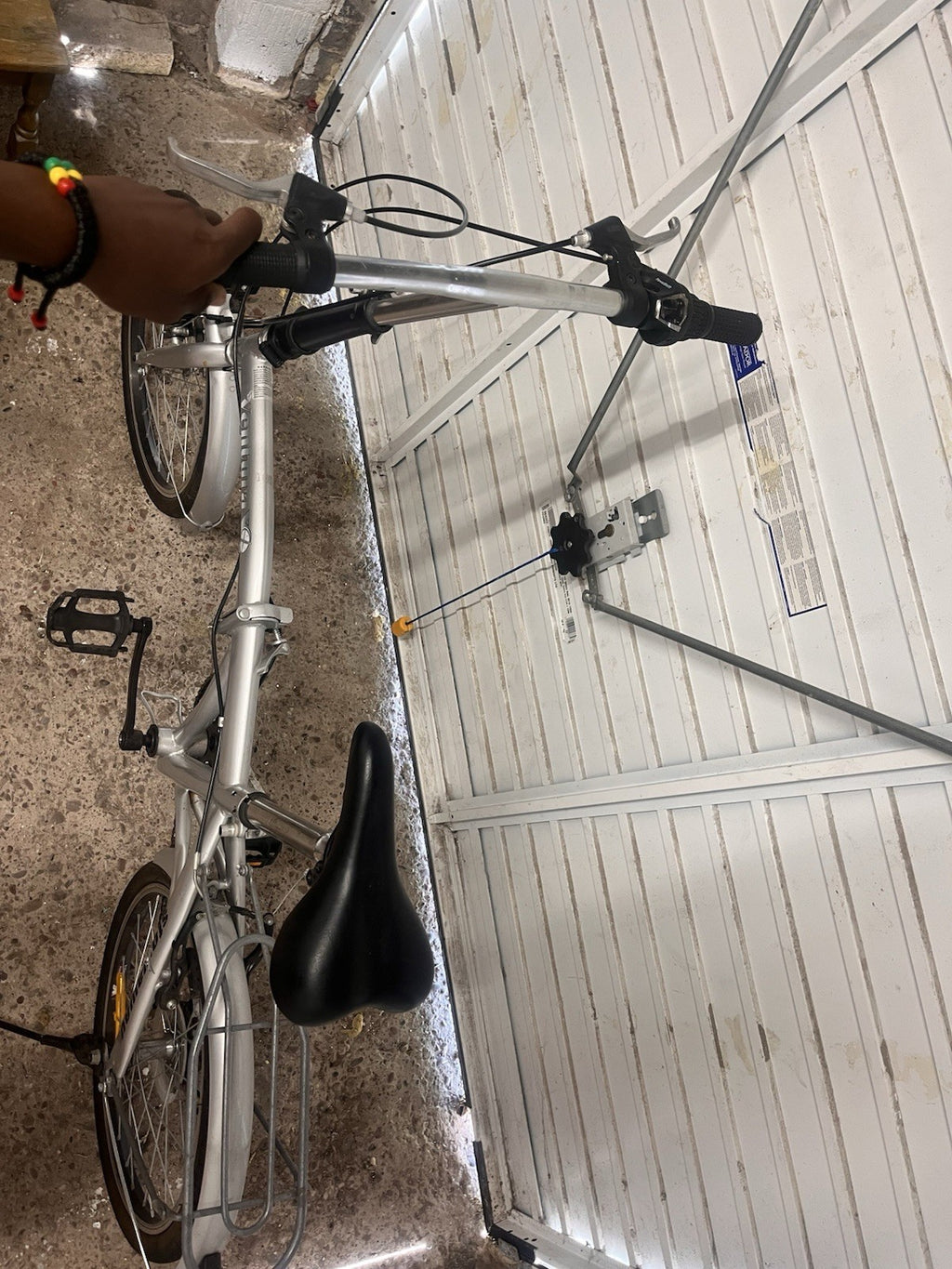 Stowaway Folding Bike 20in Silver with Rear Rack Mudguards Kickstand