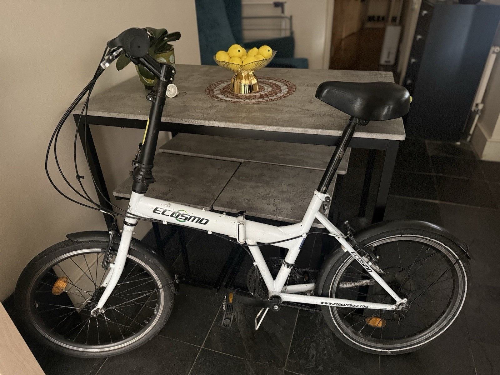 Ecosmo 20AF09W Lightweight Alloy Folding City Bicycle 20" 12kg - White