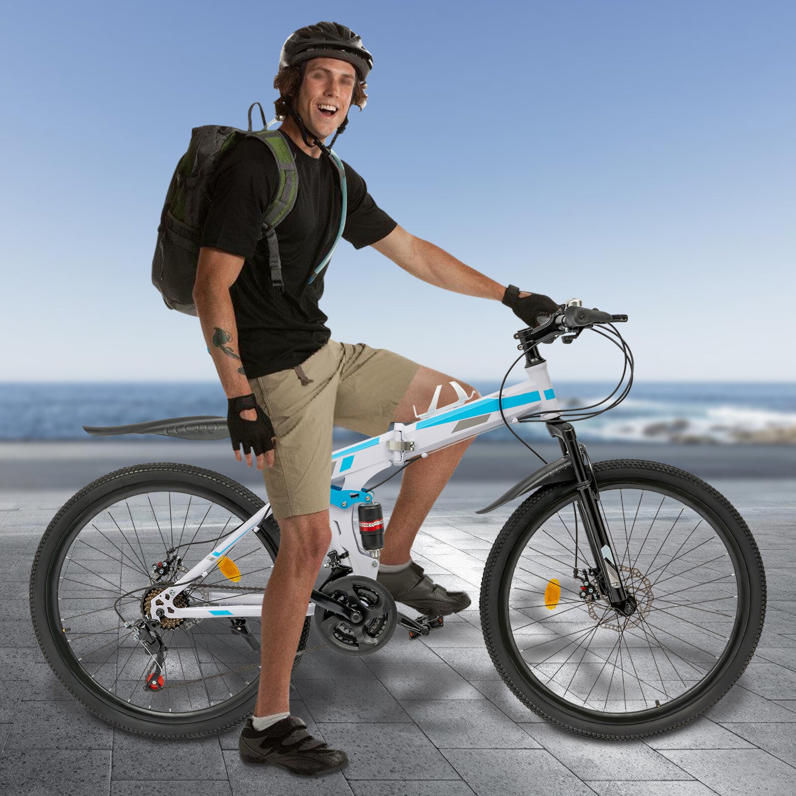 Foldable Mountain Bike 21 Speed Mountain Bike Mountain Bike for Youth Adult
