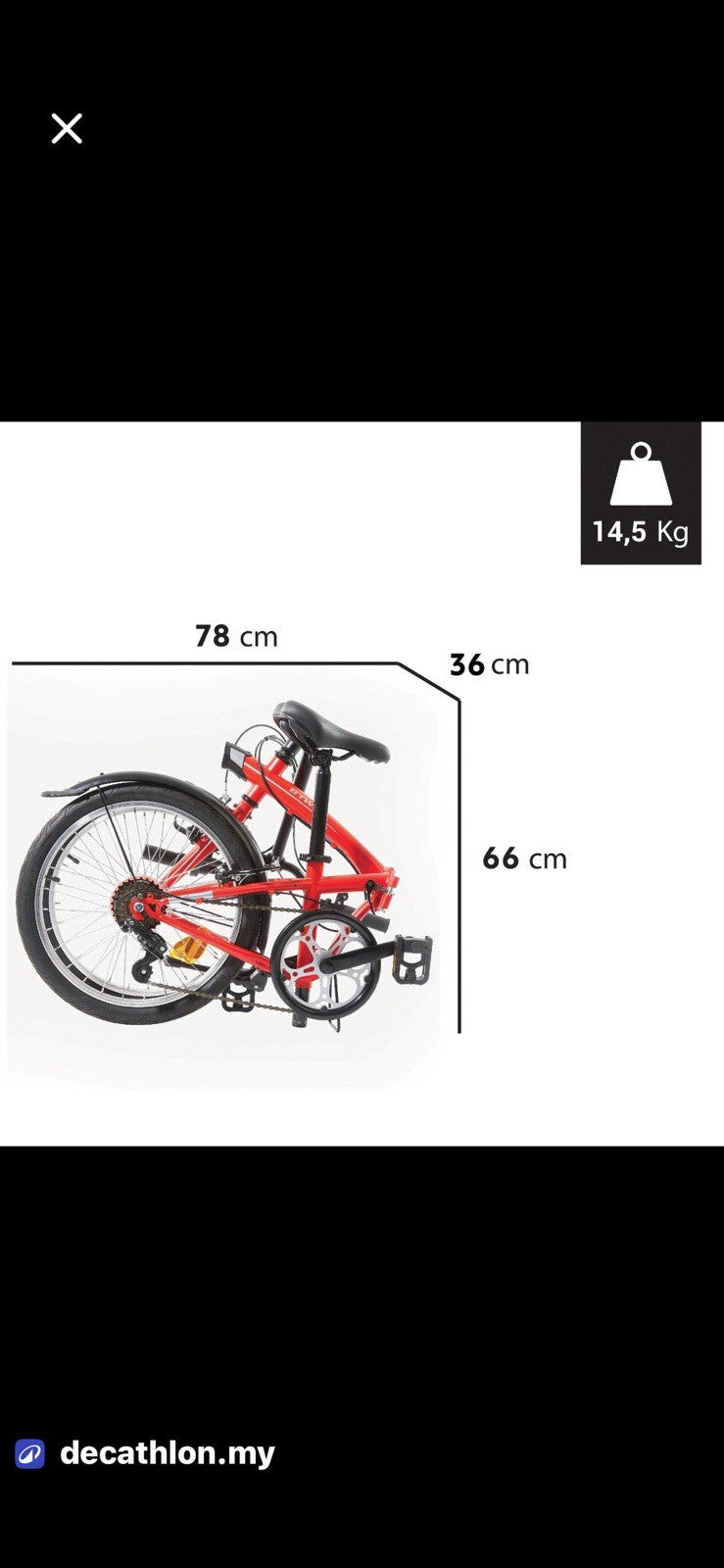 B’Twin Tilt 120 Folding Bike 20” Wheels 6 Speed Bicycle Decathlon Compact Bike
