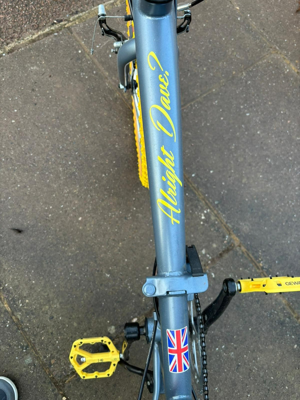 Yellow and Steel Blue Folding Bike — 16" Wheels...Only Fools and Horses inspired