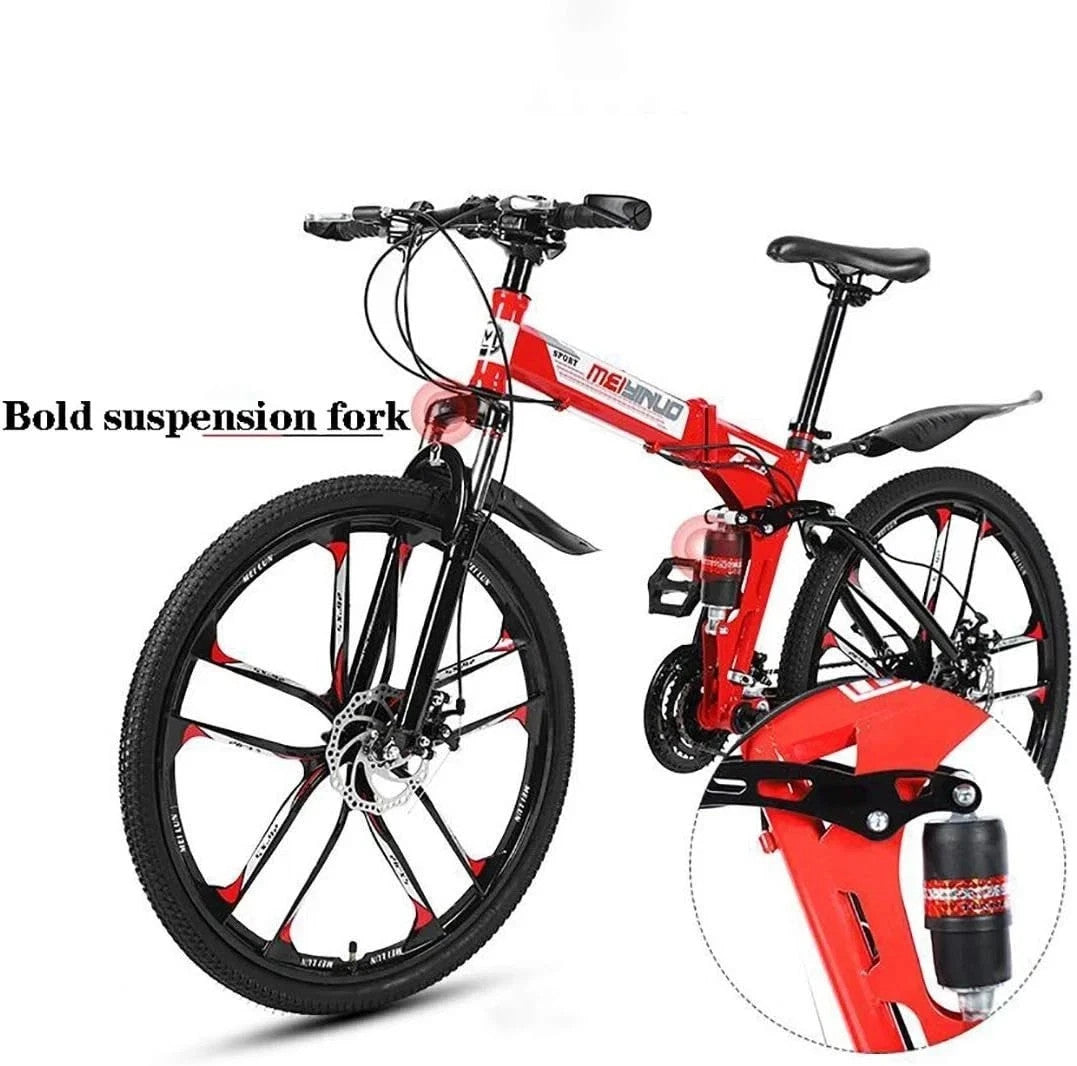 20 inch Unisex Folding Bike Adult Kids City Bike 7 Speed Disc Brakes Bicycle