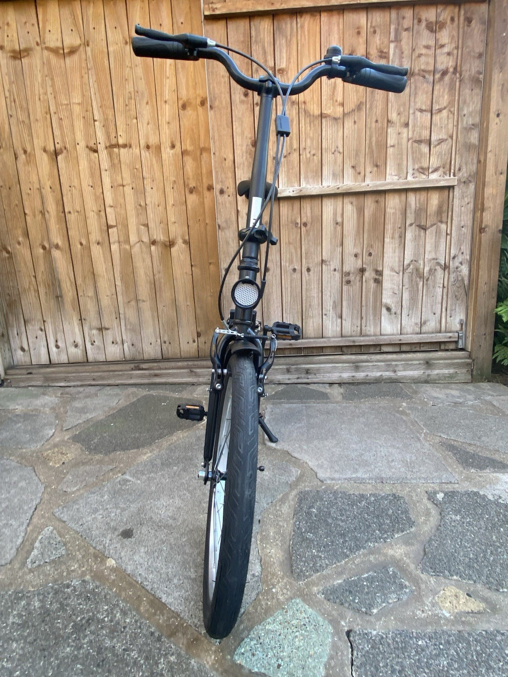 Oxylane Black Steel Folding Bicycle Single Speed Very Good Condition