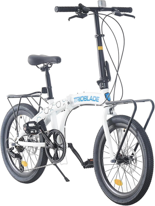 20 Inch Folding Bike 7-Speed Lightweight Aluminum Frame with Rear Carrier