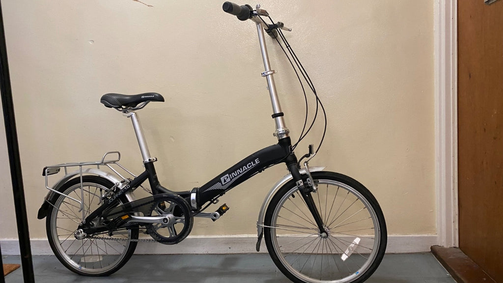 Pinnacle Journey 1.0 folding bike in matte black. Shimano Nexus 3-speed.