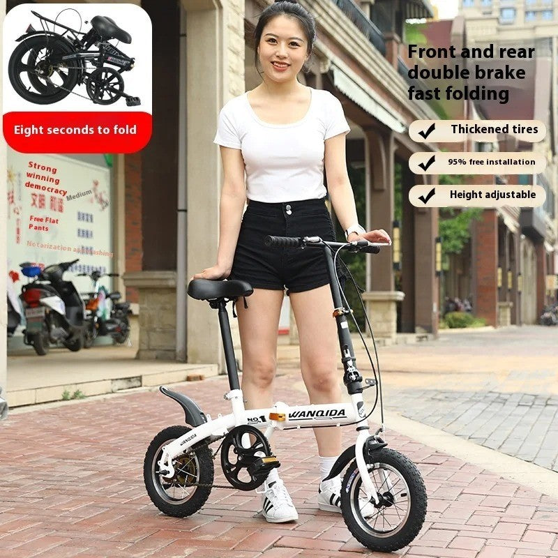 ROCKBROS SVK 20"Folding Bike 9-Speed Disc Brakes Steel Frame Adjustable Bar&Seat