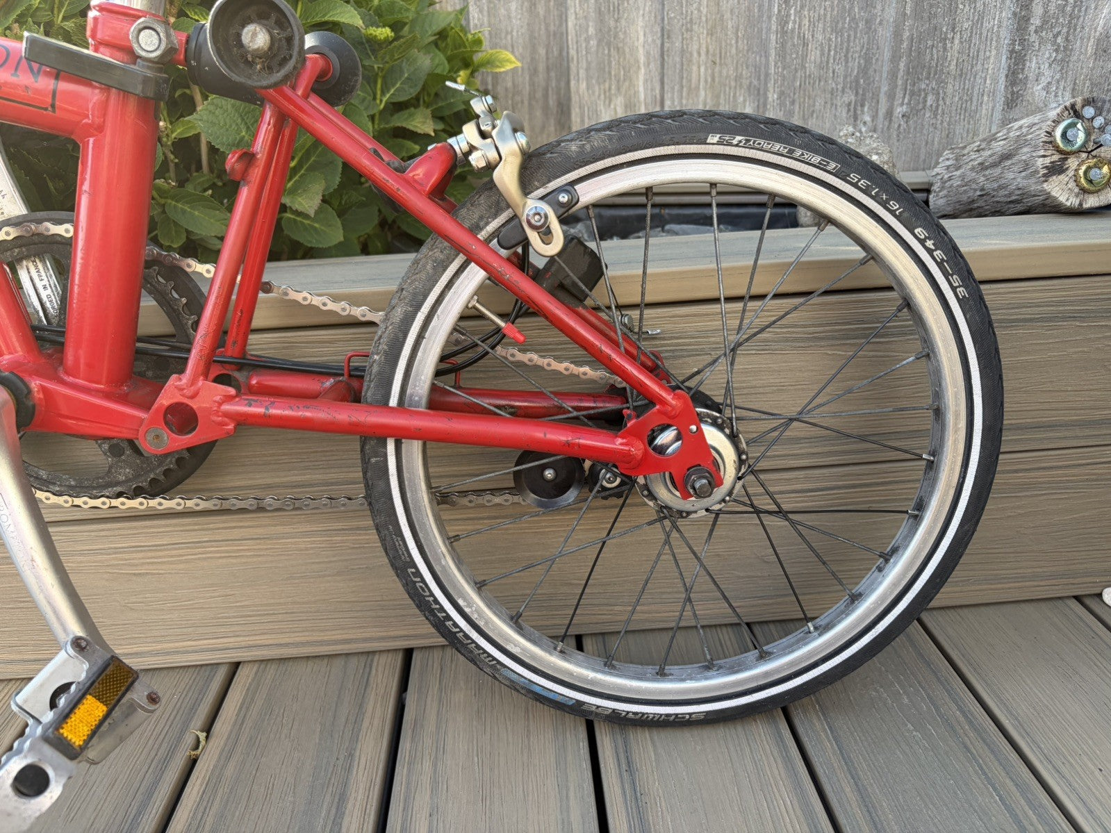 Brompton Red Folding Bike 3-Speed Bicycle