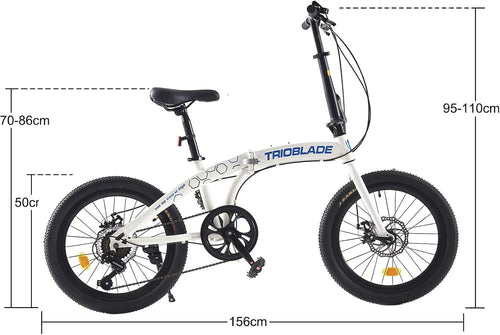 20" Folding Mountain Bike 7-Speed Disc Brake Lightweight for Adults
