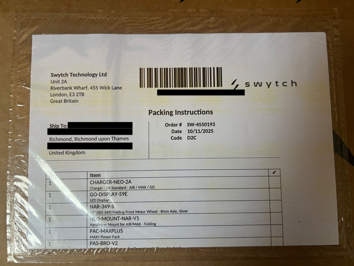 Sywtch Kit With MAX+ Power Pack for Brompton Bicycle - BRAND NEW UNOPENED
