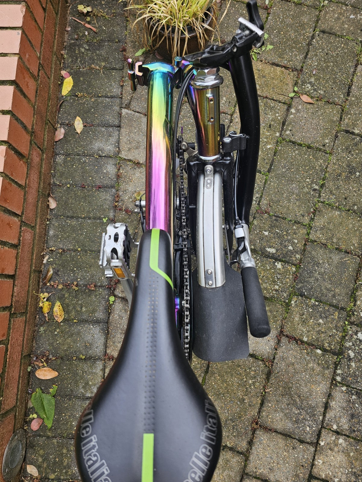 Brompton With Titanium Mainframe In Electroplated Rainbow