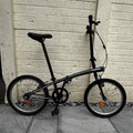B'TWIN Hoptown 300 20in Folding Bike M Frame Grey/Black Reflectors