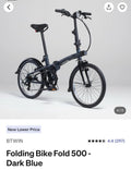 BTWIN 500 Folding Bike 20-inch Dark Blue
