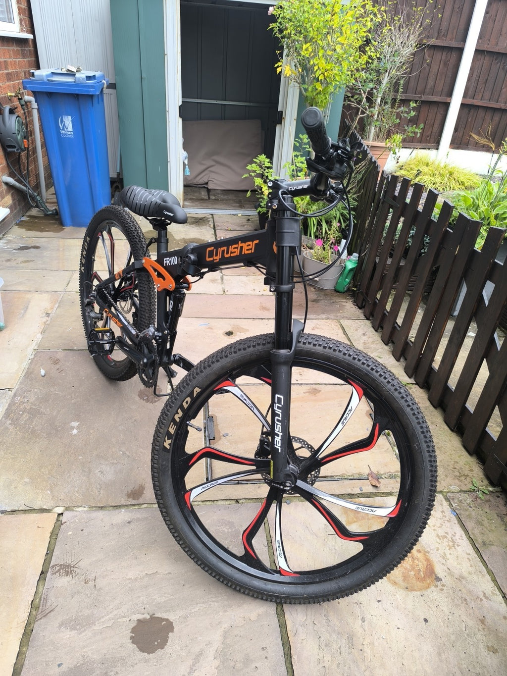 Cyrusher FR100 Mountain Bike Full Suspension 26in Black Folding Bike