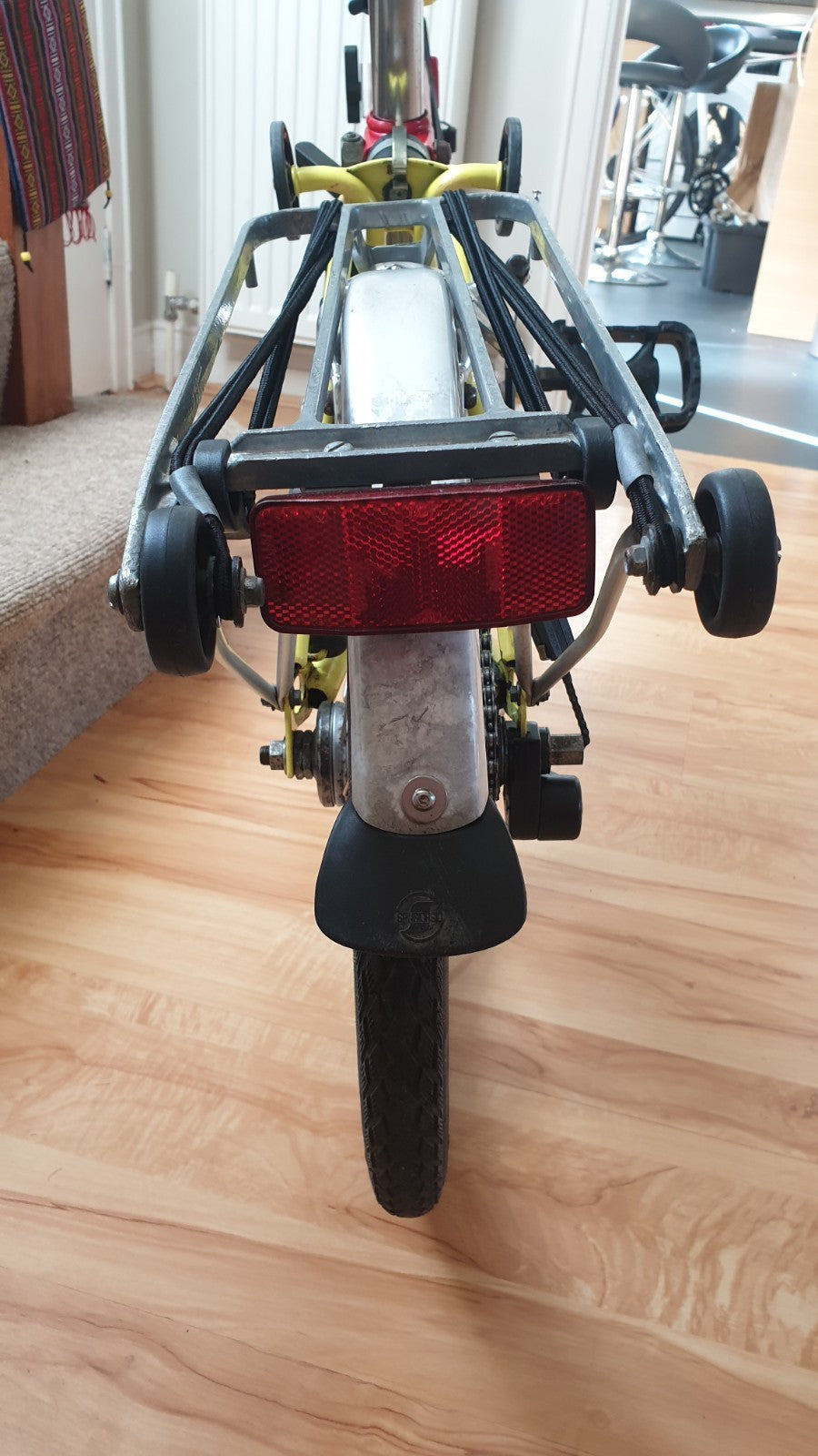 Brompton M6R 2003, Classic, Red & Yellow six-speed with rack
