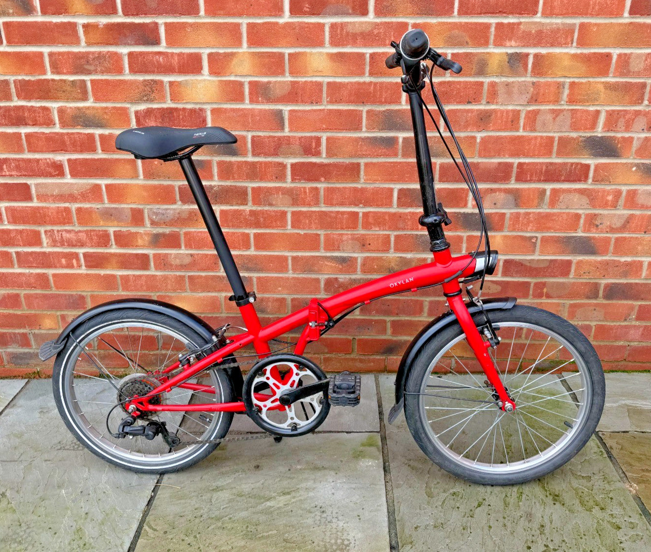 Unisex Adults Men's Women's Decathlon Oxylane Red Folding Bike