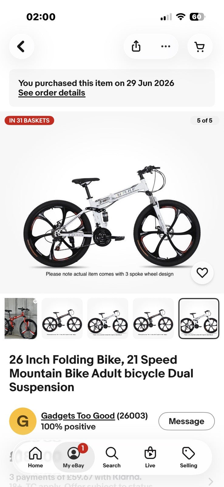 26 Inch Folding Bike, 21 Speed Mountain Bike Adult bicycle Dual Suspension