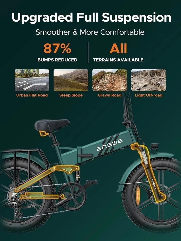 ENGWE ENGINE Pro 2.0 Folding E,-bike 20" E - Bike 52-V 16/Ah Bicycle 8-speed