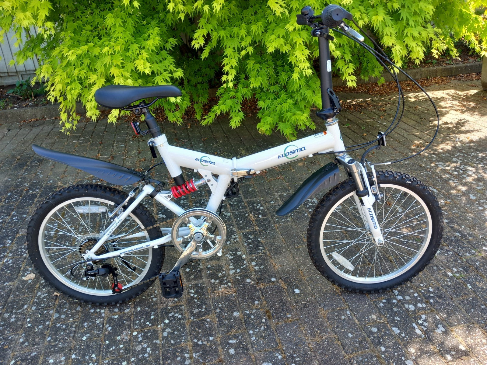 Ecosmo Lightweight Alloy Folding City Bicycle 20" 12kg - White