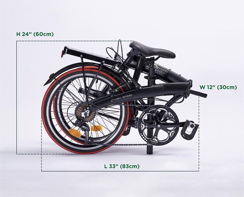 Ecosmo 20" Wheel Lightweight Alloy Folding Bicycle Bike 7 SP Disc, 12kg-20AF09BL