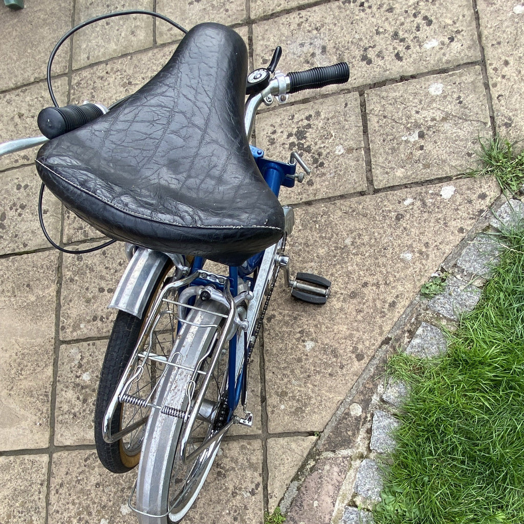 Phoenix Pathfinder Single Gear Foldable Bike with Rear Rack Blue