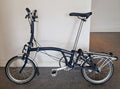 Brompton M3R Folding Bike - Tempest Blue - 3 Speed - Rear Rack & Front Metro Bag