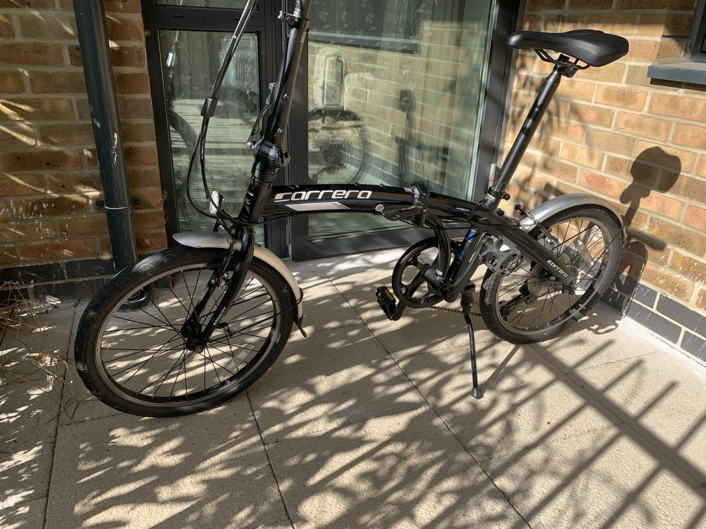 Carrera Intercity 20in Folding Bike Black/Silver Mudguards Kickstand Reflectors