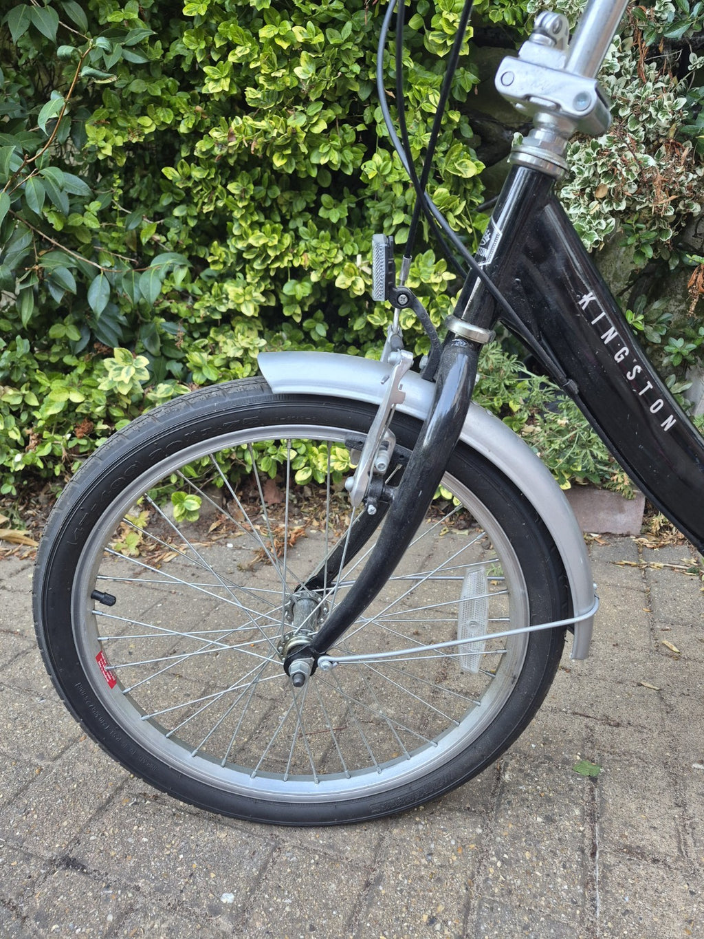 Kingston Folding Bike Black/Silver Steel Flat Bar, Rack, Mudguards, Kickstand