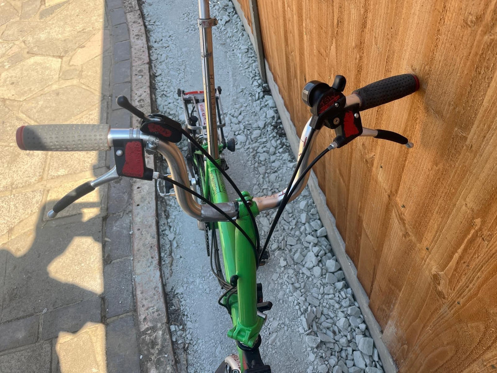 Brompton 6-Speed, Green with Rack and Extended Seat Post, dynamo lights