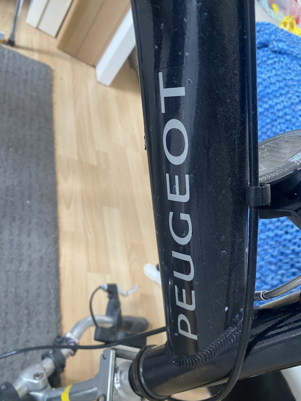 Peugeot Folding Bike 20in Wheels Black Rear Rack Mudguards Bell 1 Speed
