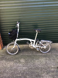 Brompton M3R C Line utility model, 3 Speed with rear rack .White in colour