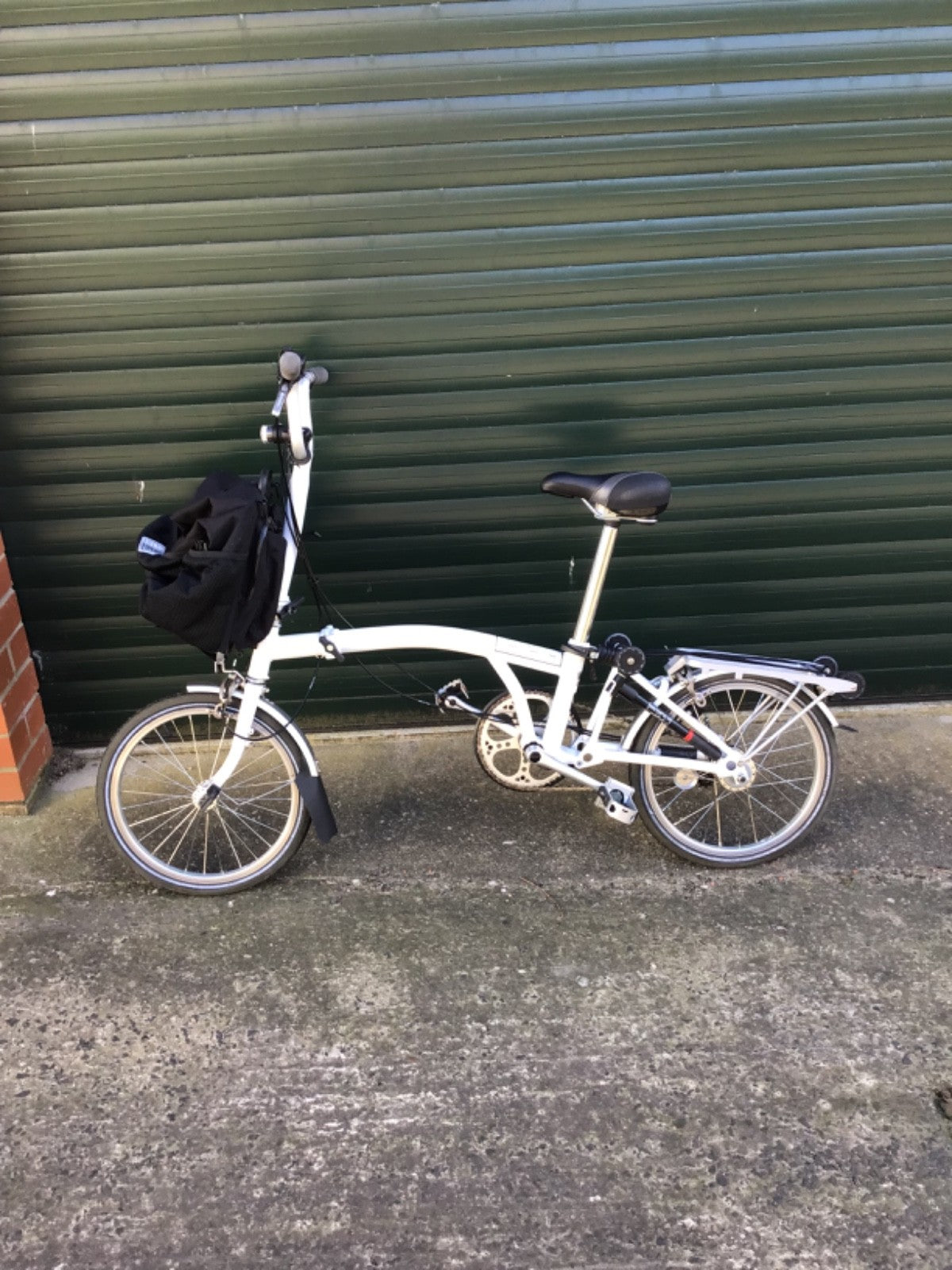 Brompton M3R C Line utility model, 3 Speed with rear rack .White in colour