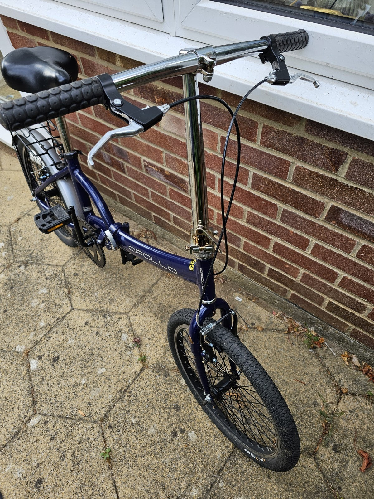Apollo Folding Bike Blue 20" Wheel, Single Speed Folding Bicycle Commuter Adult