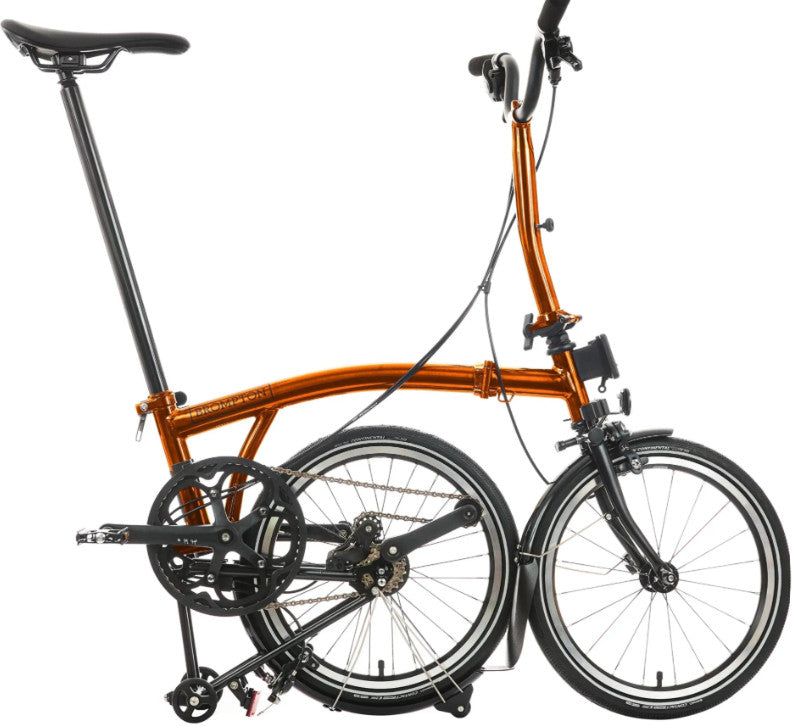 Brompton P Line Urban Folding Bike in Flame Lacquer