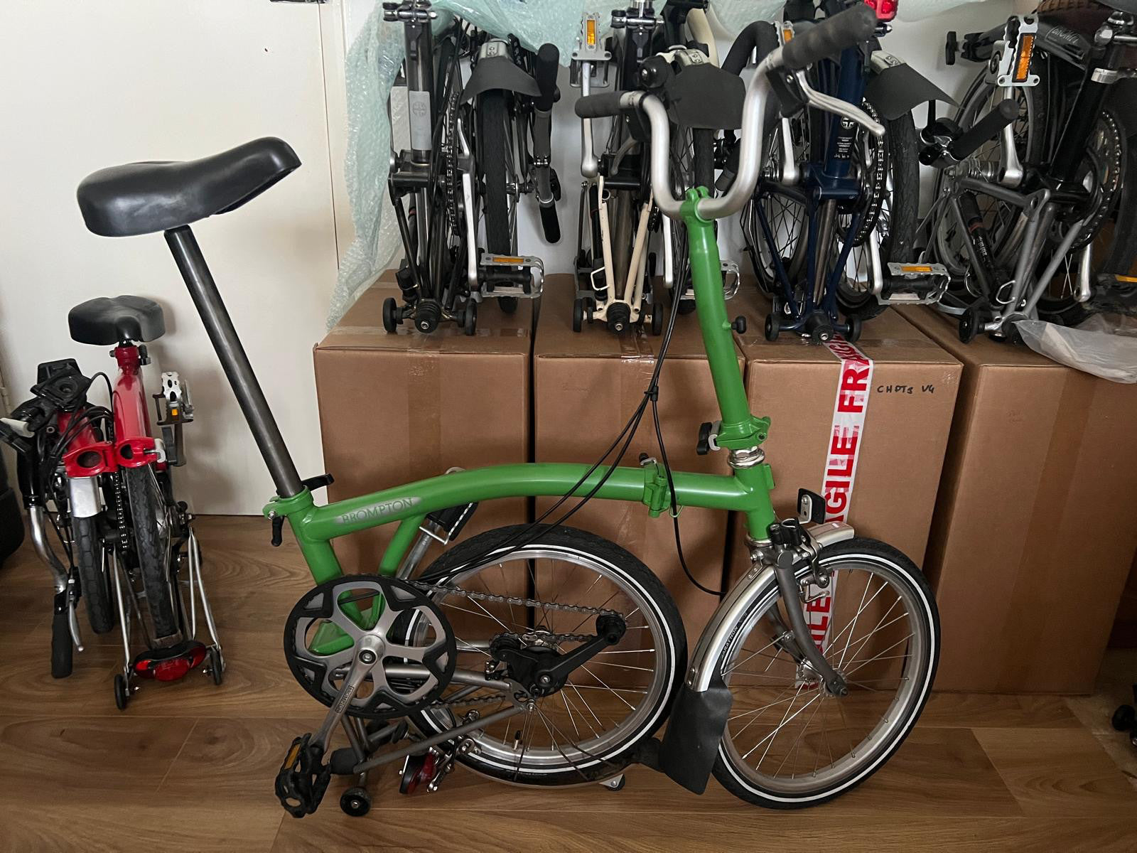 Brompton M2L- X  (2 Speed)  Titanium folding bicycle -Apple Green