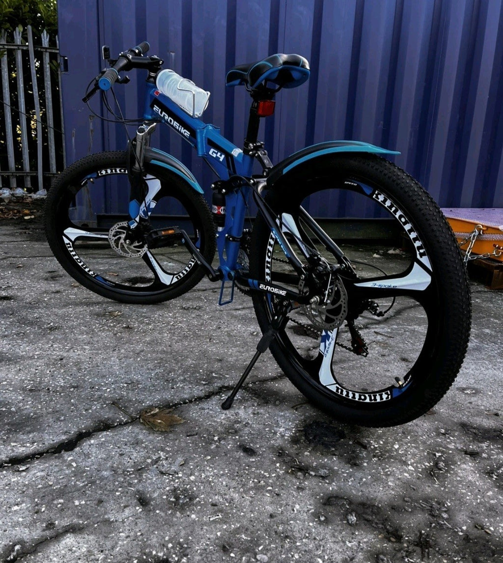 Foldable MOUNTAIN BICYCLE Eurobike BLUE G4 26" 21-speed - Used For 1 Week