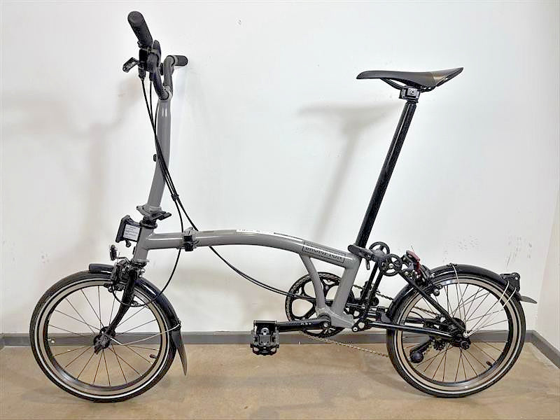 Brompton P Line 4 Speed 2022 Mid Handlebar Folding Bike - Storm Grey