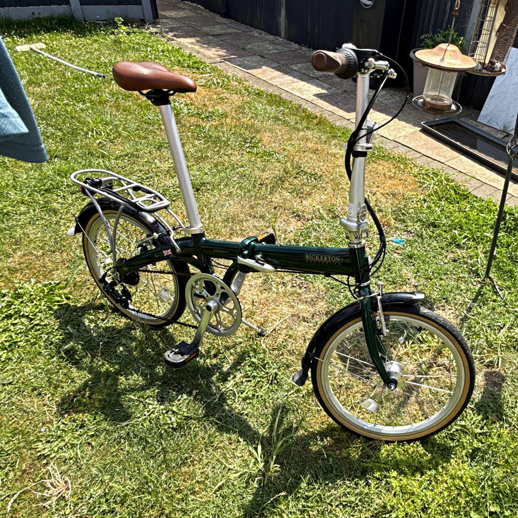 Bickerton 1707 Folding Bike Green 20in Wheels Flat Bar Side Pull Caliper Brakes