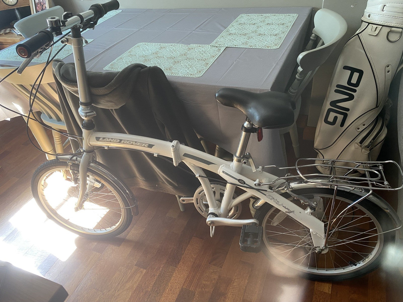 Land Rover Folding Bike in white