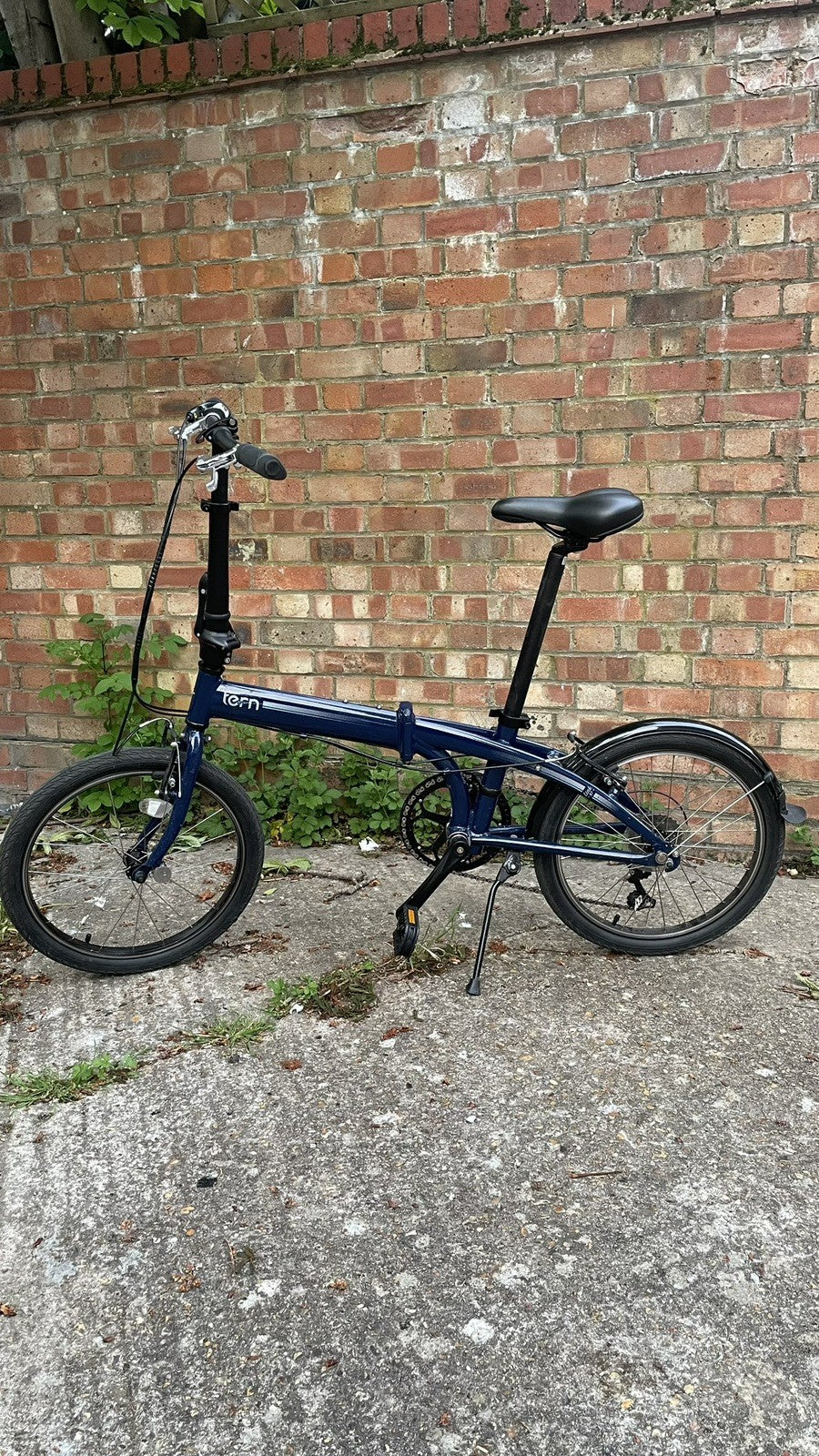 Tern Folding Bike 20in Blue/Black Flat Bar V-Brakes Mudguards Kickstand