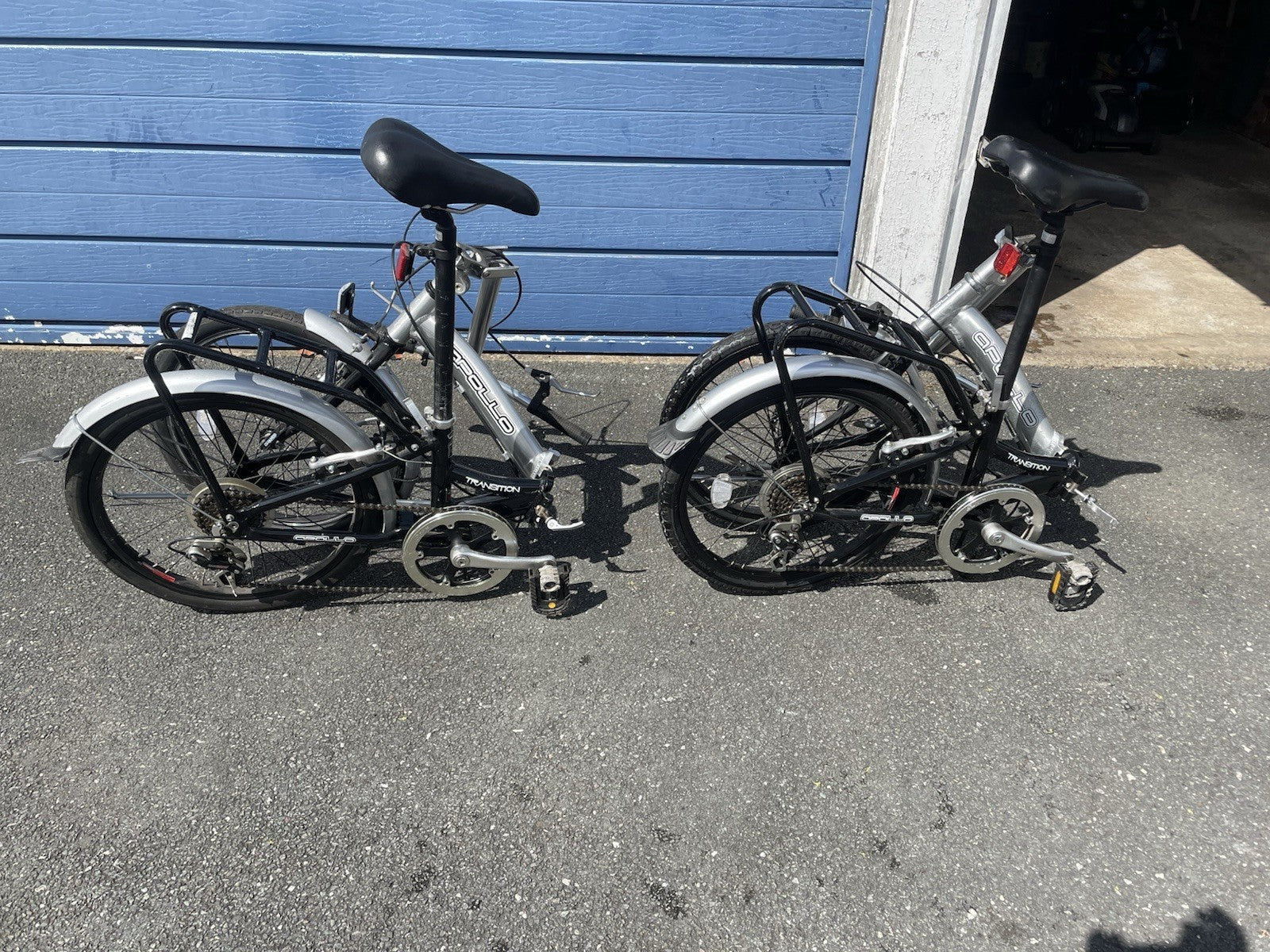 Two Apollo Transition Folding Bikes Aluminium 6061 20in Silver Black Kickstand