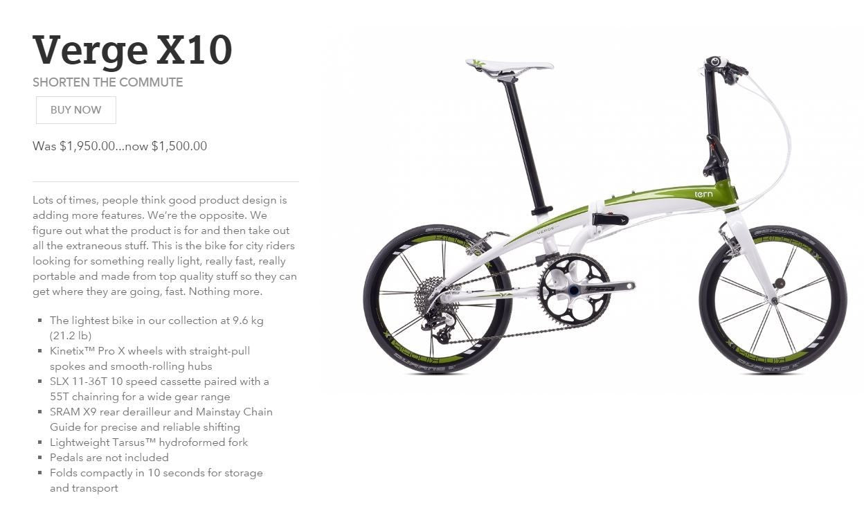 Tern Verge X10 Folding Bike