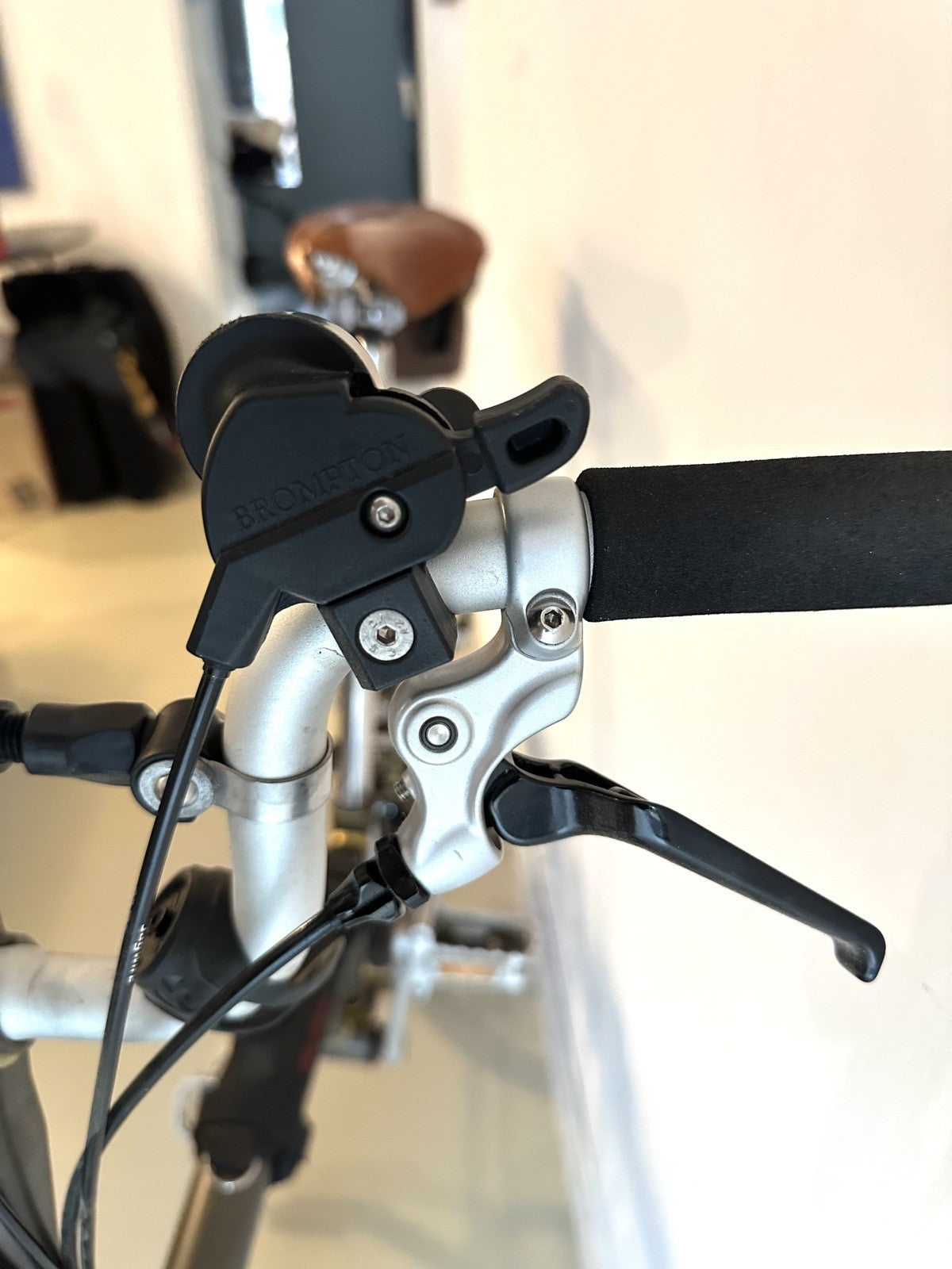 Brompton 6 speed C Line Folding Bike in stylish raw lacquered finish. + Extras