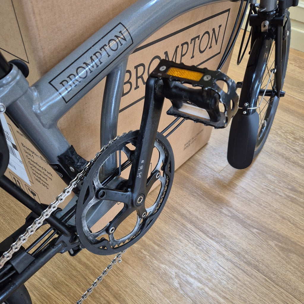 Brompton P Line 4 Speed Titanium Folding Bike Silver Black
