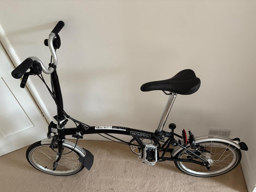 Brompton C Line 6 High Handlebar Folding Bike - Matt Black - EXCELLENT condition