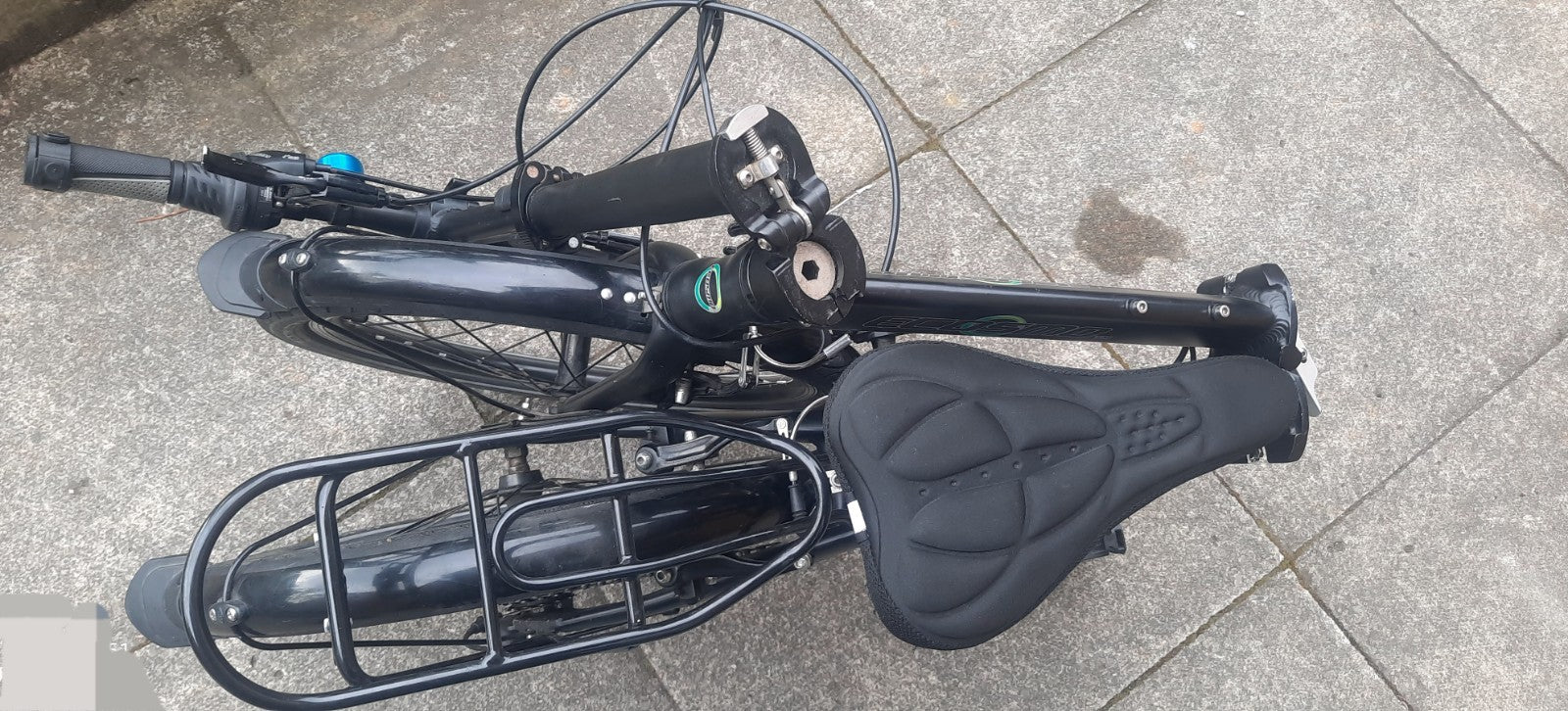 Ecosmo Folding Bike 20in Black, Mudguards, Rear Rack, 7-Speed, Reflectors