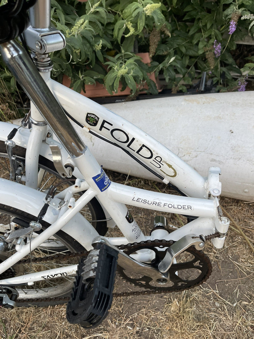 Saxon Fold Leisure Folder 20in 5peed Folding Bike Mudguards White working good