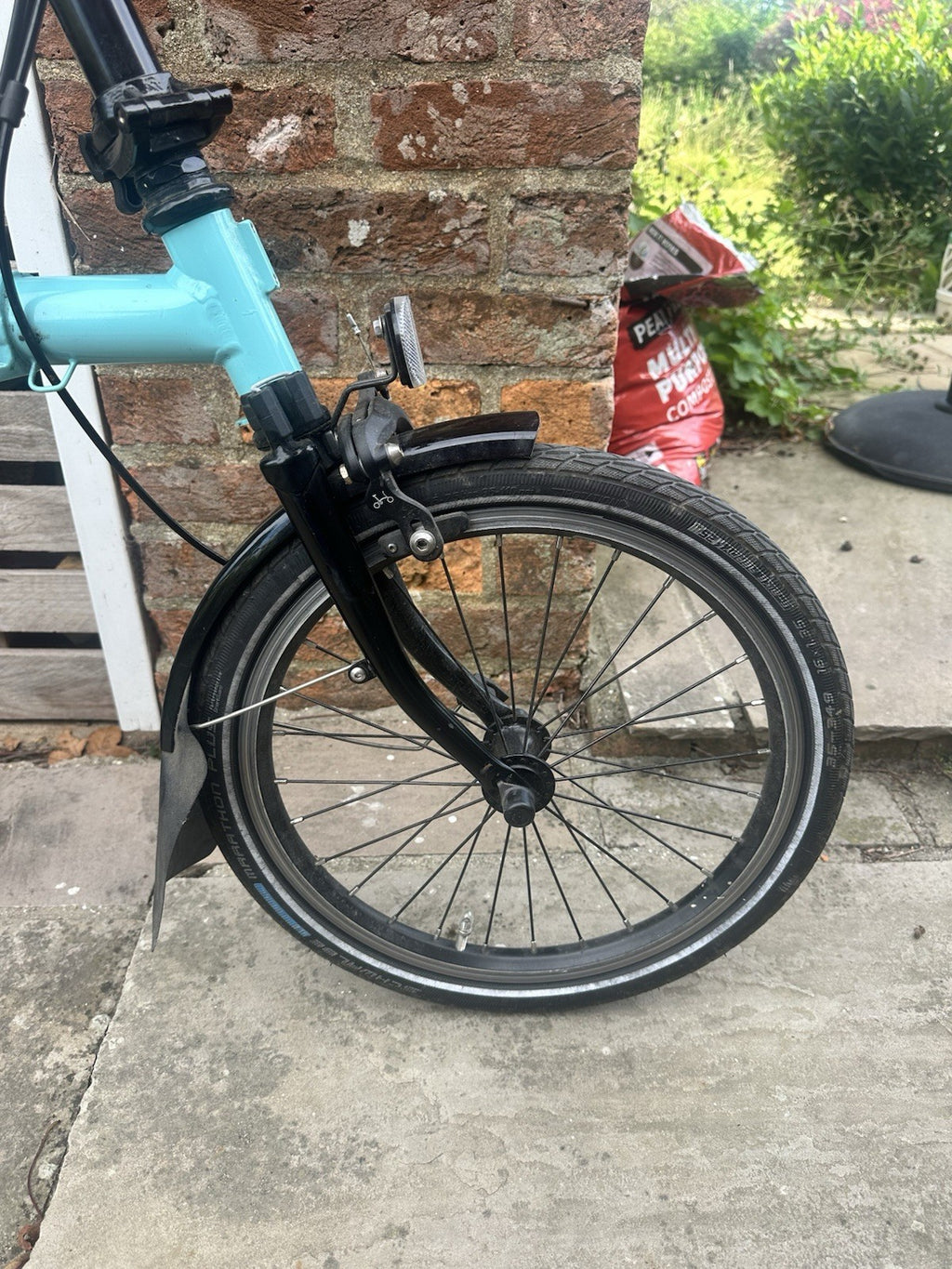 Brompton Folding Bike 2 Speed Blue/Black 16in Wheels with Mudguards