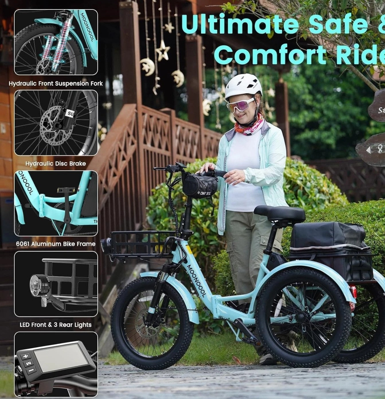 Electric Tricycle Folding Electric Trike MOONCOOL